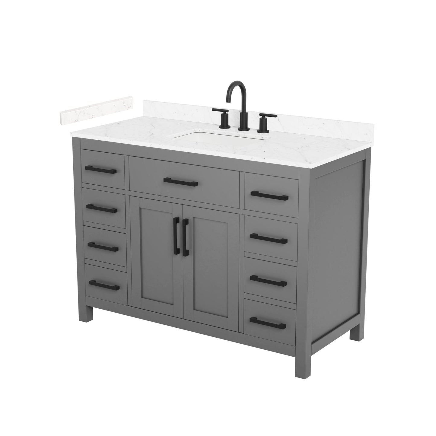 Beckett Bathroom Vanity with Countertop 48 inch Single Sink 3-hole Faucet Setup