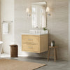 Custom image for Scandinavian Oak with Brushed Nickel Trim / White Quartz / No Mirror