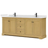 Custom image for Honey Oak with Matte Black Trim / White Quartz / No Mirror