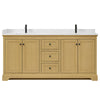 Custom image for Honey Oak with Matte Black Trim / White Quartz / No Mirror