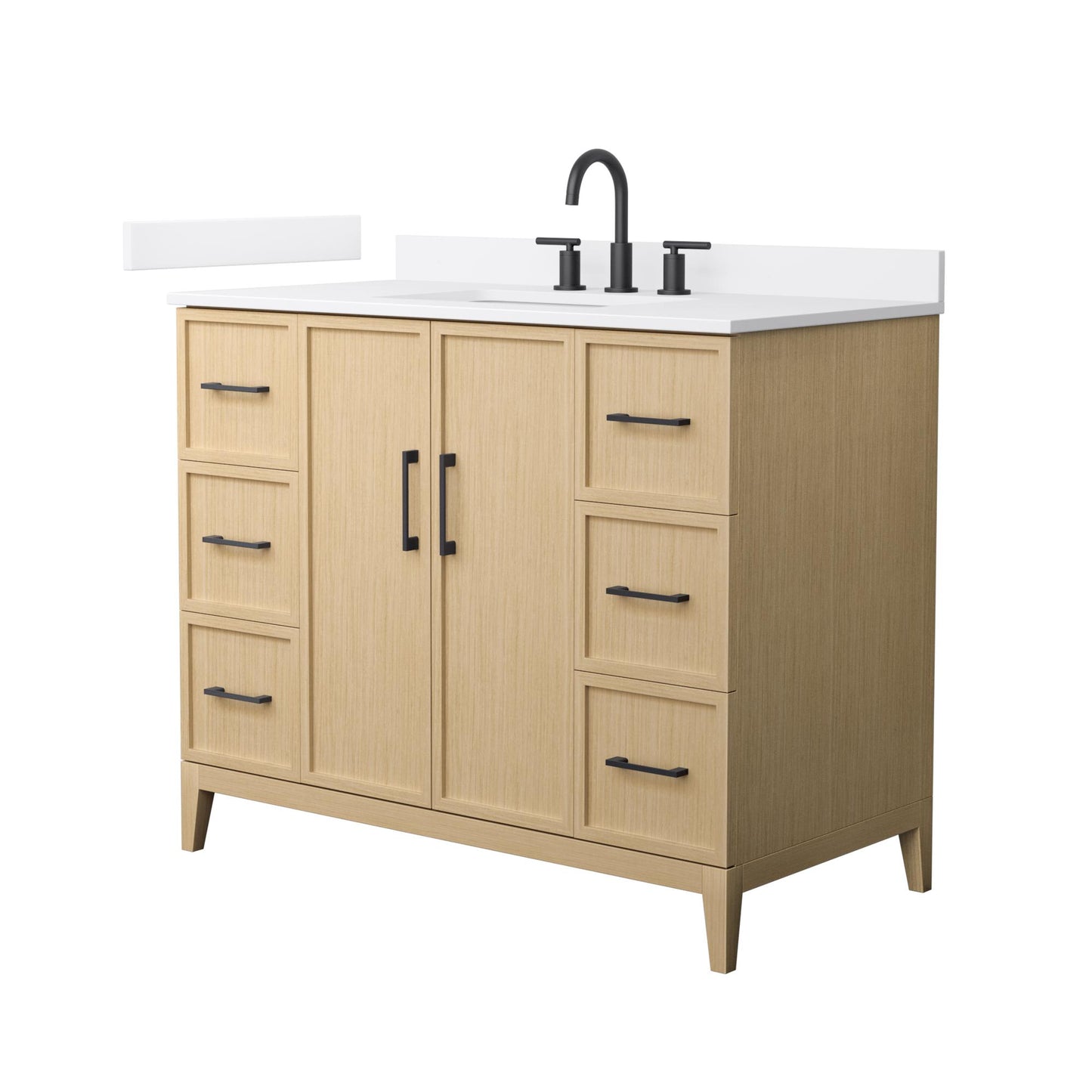 Elan Bathroom Vanity with Countertop 42 inch Single Sink 3-hole Faucet Setup