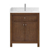Custom image for Dark Walnut with Brushed Nickel Trim / Carrara Cultured Marble / No Mirror