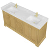 Custom image for Honey Oak with Brushed Gold Trim / Giotto Quartz / No Mirror