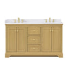 Custom image for Honey Oak with Brushed Gold Trim / White Cultured Marble / No Mirror