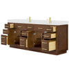 Custom image for Dark Oak with Brushed Gold Trim / Giotto Quartz / No Mirror