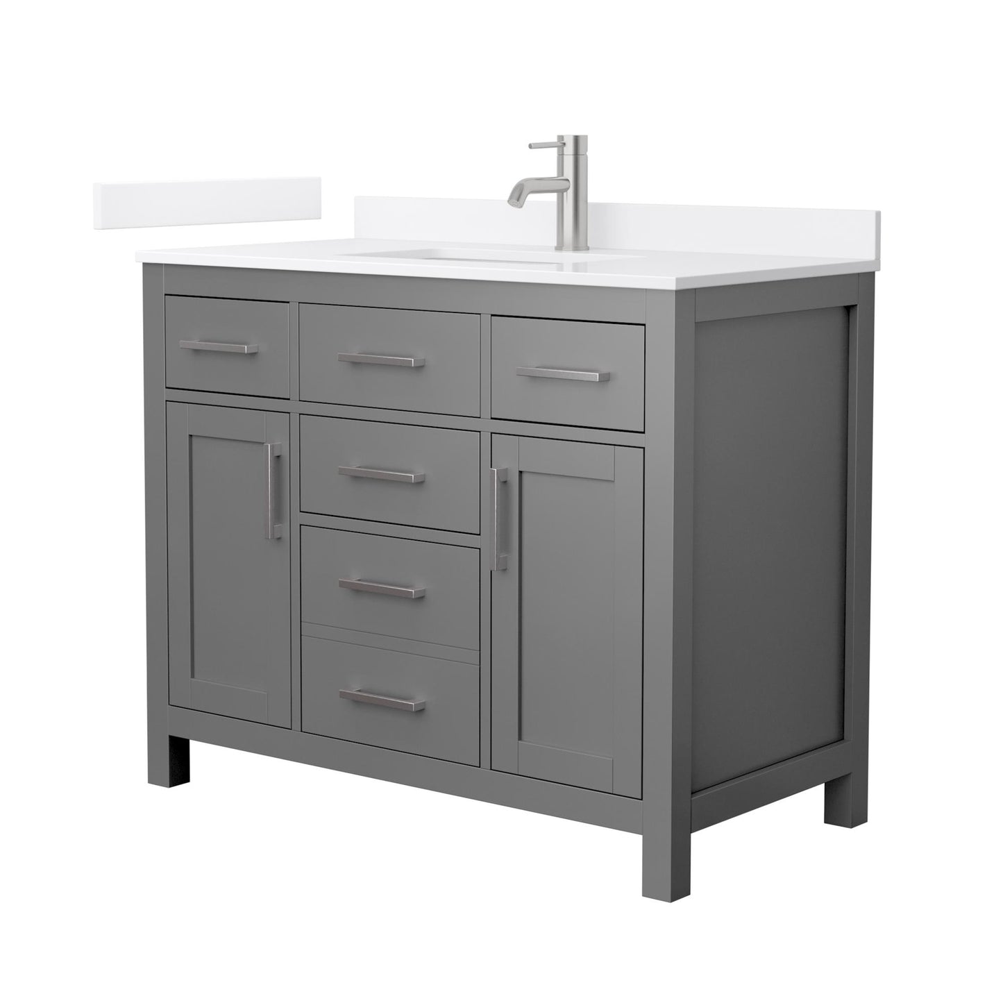 Beckett Bathroom Vanity with Countertop 42 inch Single Sink Single hole Faucet Setup