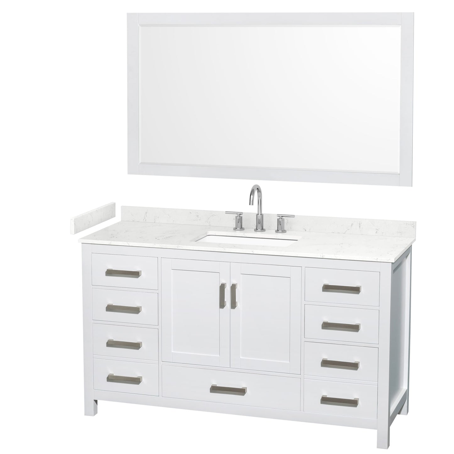 Sheffield Bathroom Vanity with Countertop 60 inch Single Sink 3-hole Faucet Setup