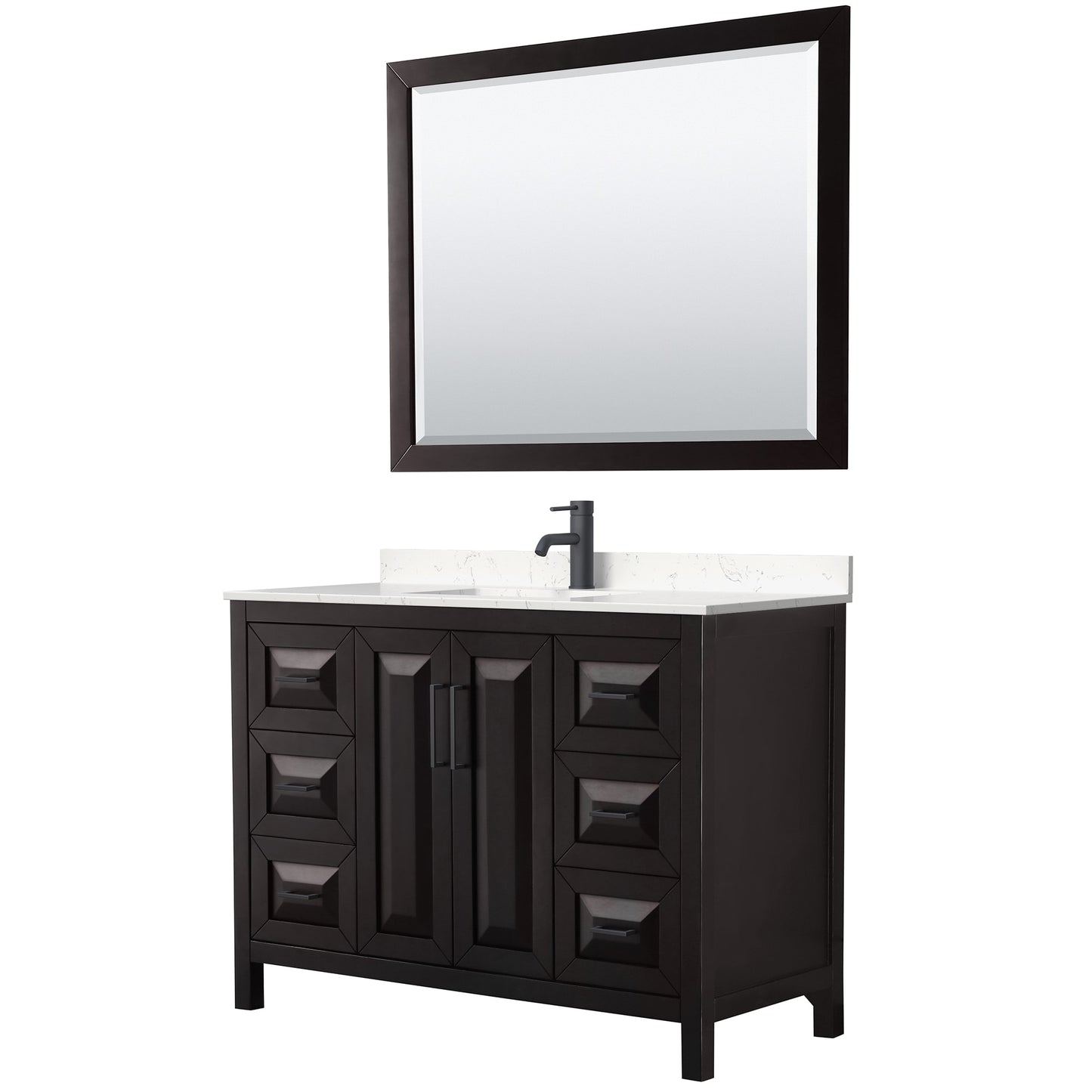 Daria Bathroom Vanity with Countertop 48 inch Single Sink Single hole Faucet Setup