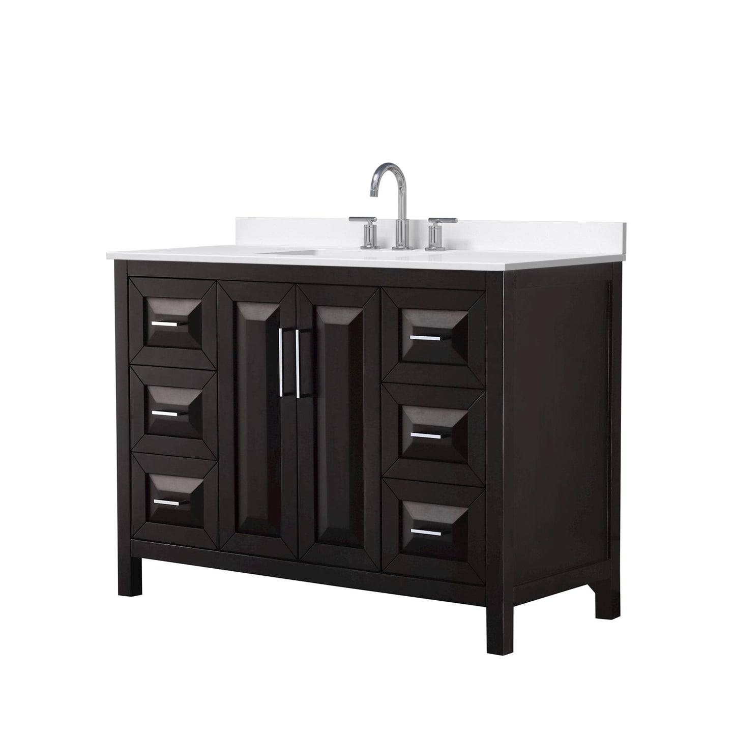 Daria Bathroom Vanity with Countertop 48 inch Single Sink 3-hole Faucet Setup
