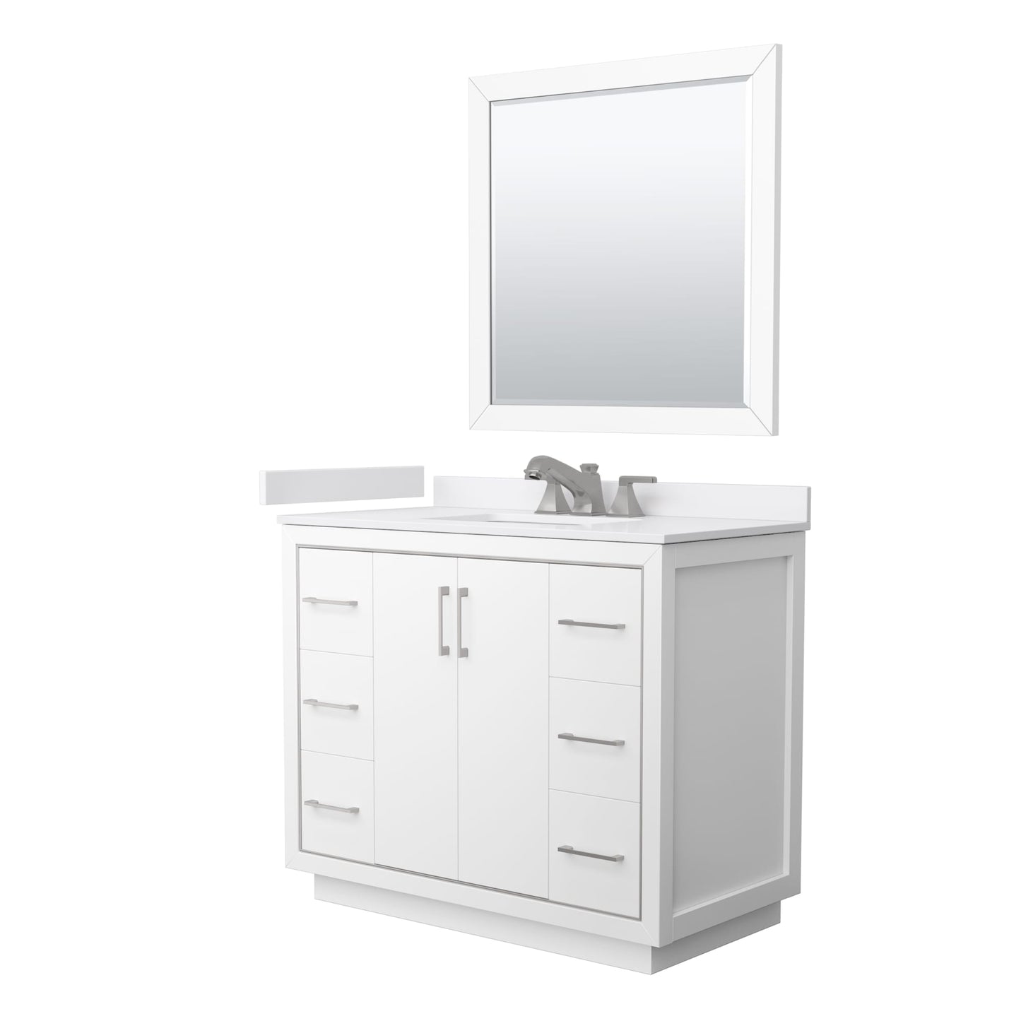 Icon Bathroom Vanity with Countertop 42 inch Single Sink 3-hole Faucet Setup