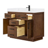 Custom image for Dark Oak with Matte Black Trim / White Cultured Marble / No Mirror