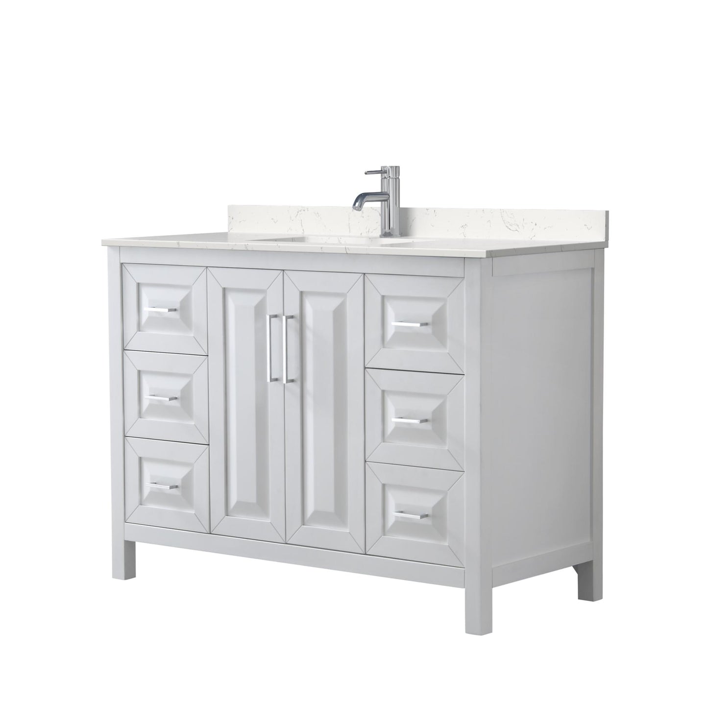 Daria Bathroom Vanity with Countertop 48 inch Single Sink Single hole Faucet Setup