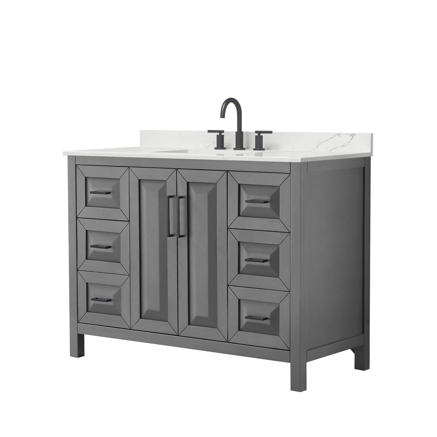 Daria Bathroom Vanity with Countertop 48 inch Single Sink 3-hole Faucet Setup