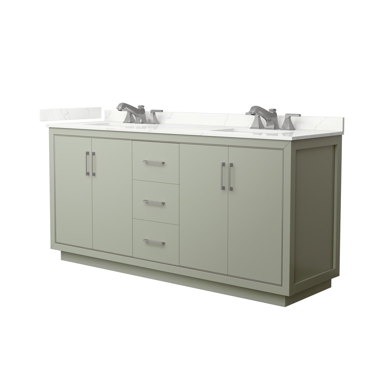 Icon Bathroom Vanity with Countertop 72 inch Double Sink 3-hole Faucet Setup