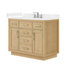 Custom image for Rift Oak with Brushed Nickel Trim / White Cultured Marble / No Mirror