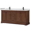 Custom image for Dark Walnut with Matte Black Trim / Carrara Cultured Marble / No Mirror
