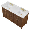 Custom image for Dark Walnut with Brushed Gold Trim / Carrara Cultured Marble / No Mirror