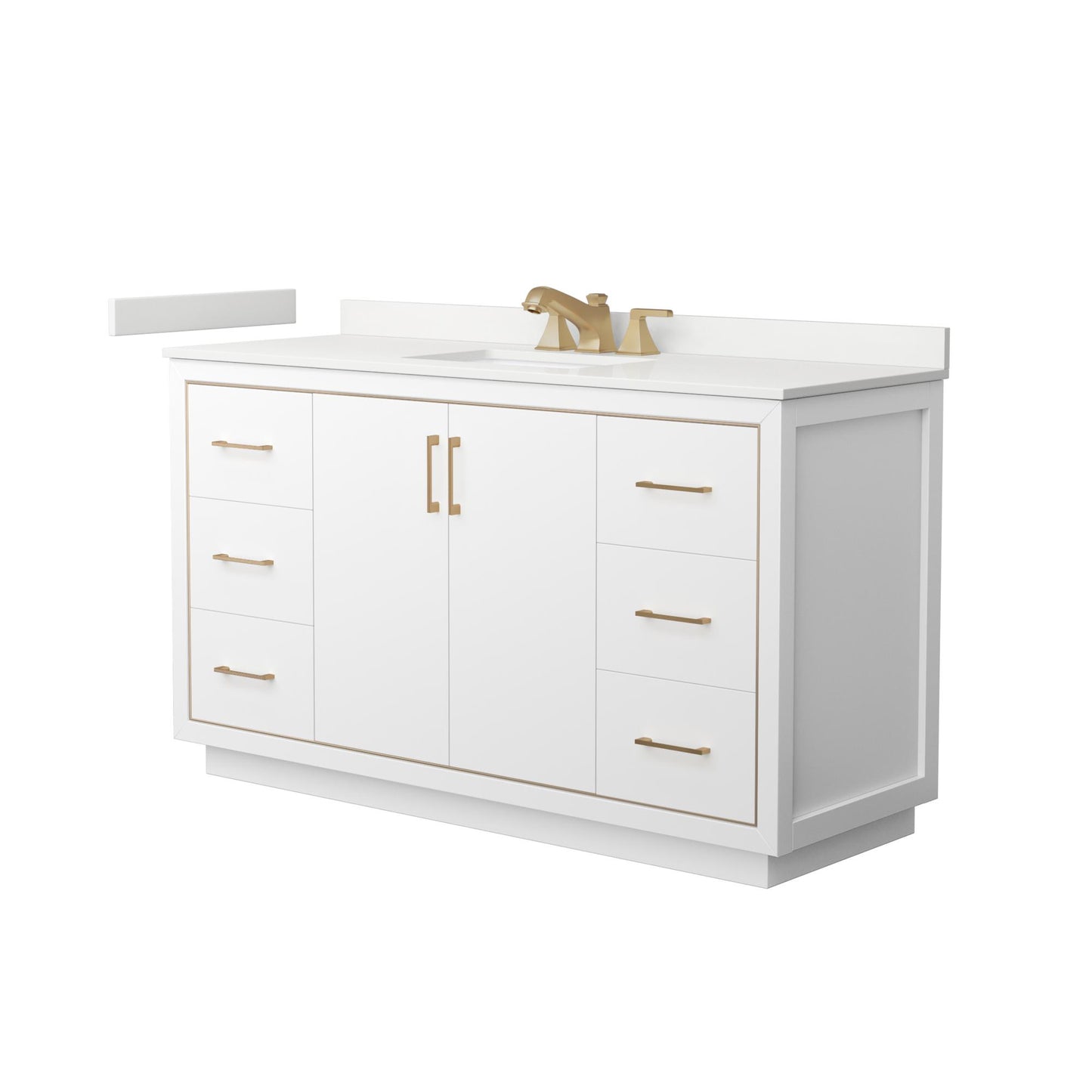 Icon Bathroom Vanity with Countertop 60 inch Single Sink 3-hole Faucet Setup