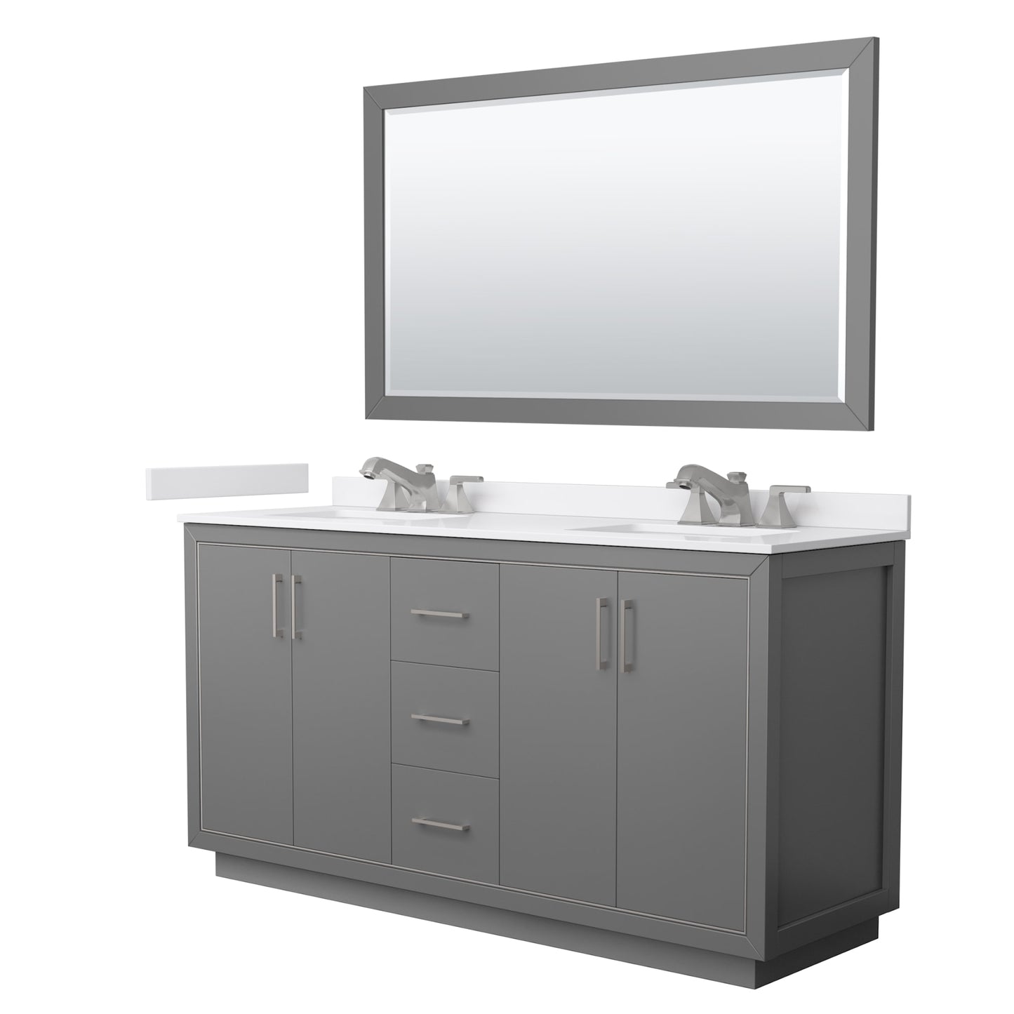 Icon Bathroom Vanity with Countertop 66 inch Double Sink 3-hole Faucet Setup