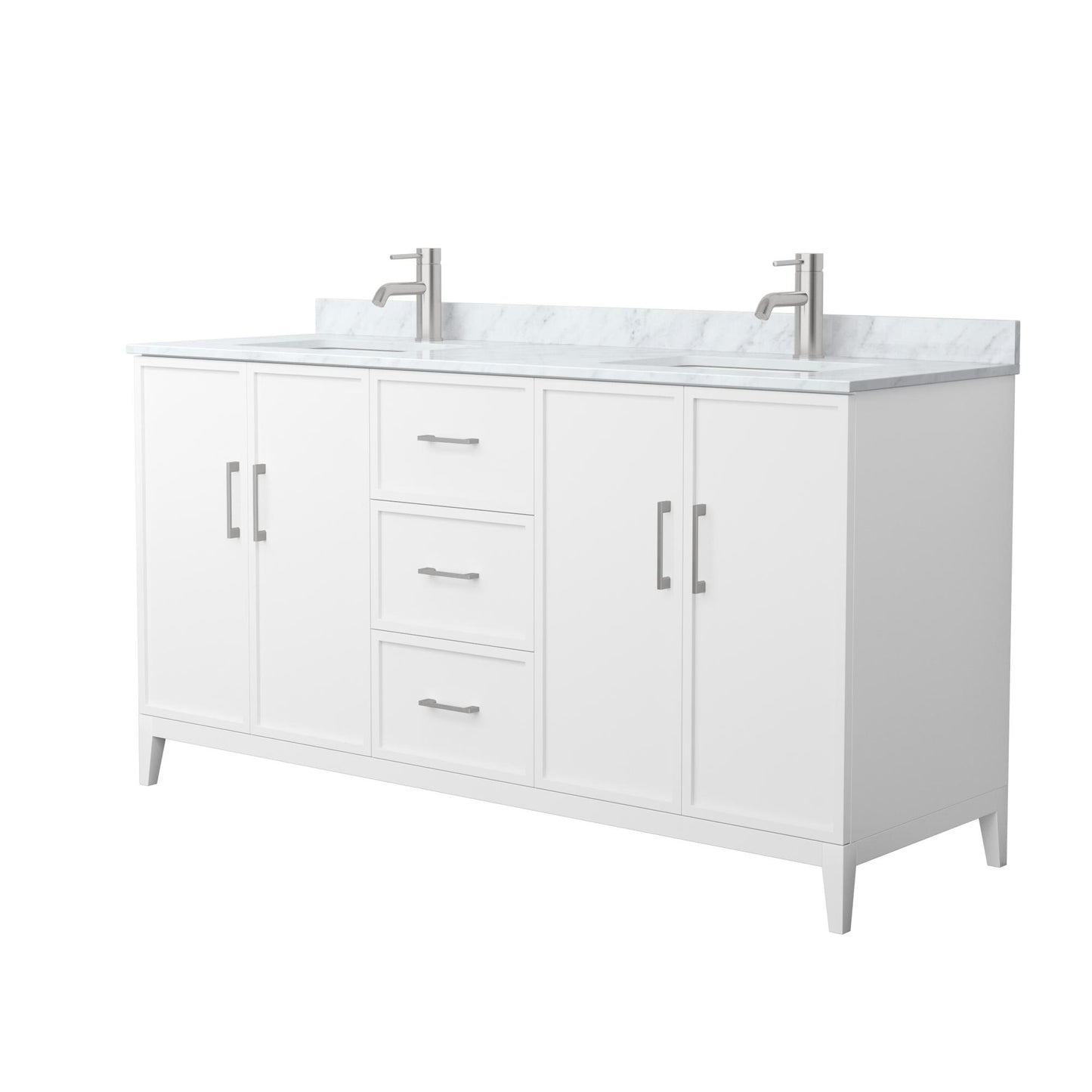 Elan Bathroom Vanity with Countertop 66 inch Double Sink Single hole Faucet Setup