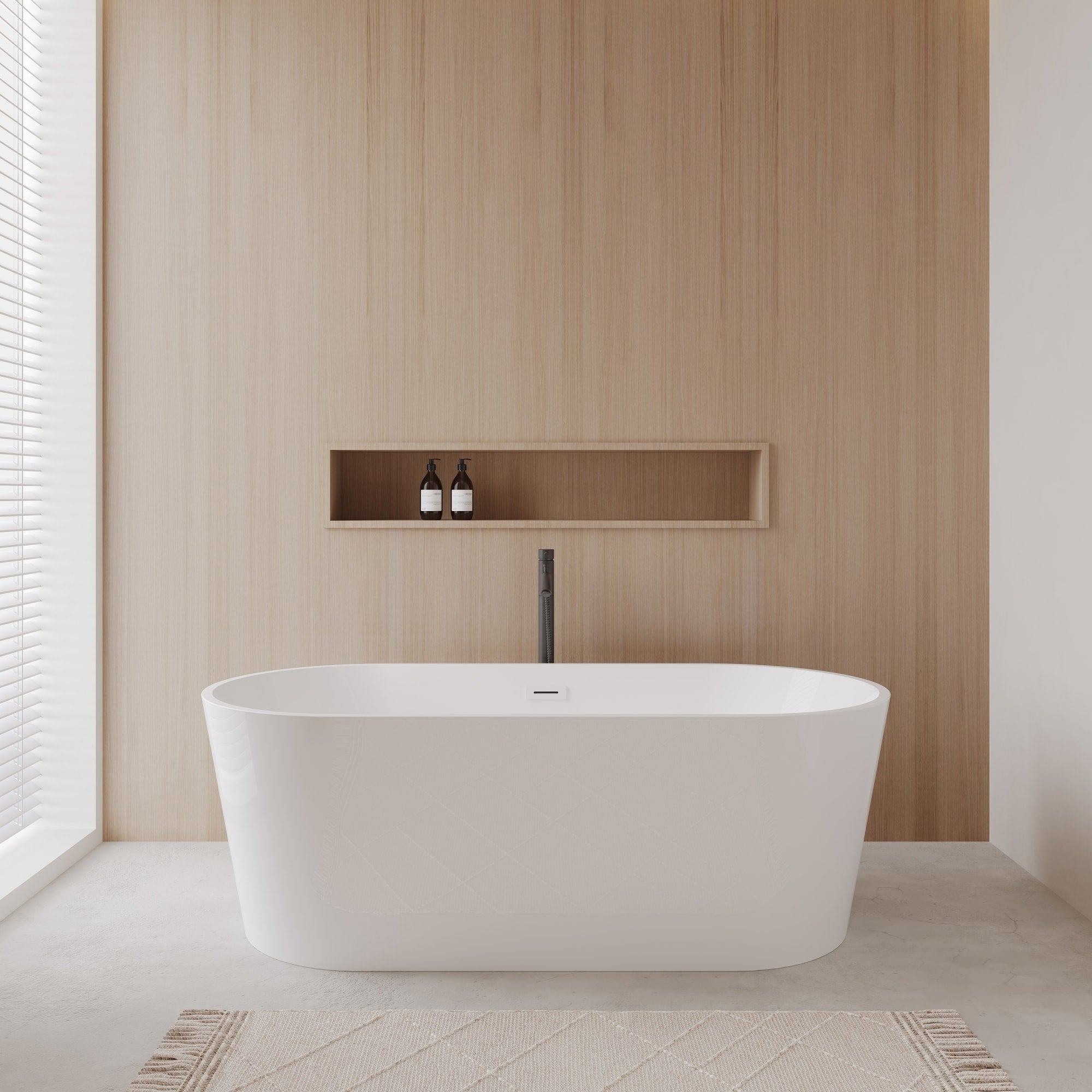 Carissa Freestanding Acrylic Bathtub With Faucet 67 inch – Wyndham