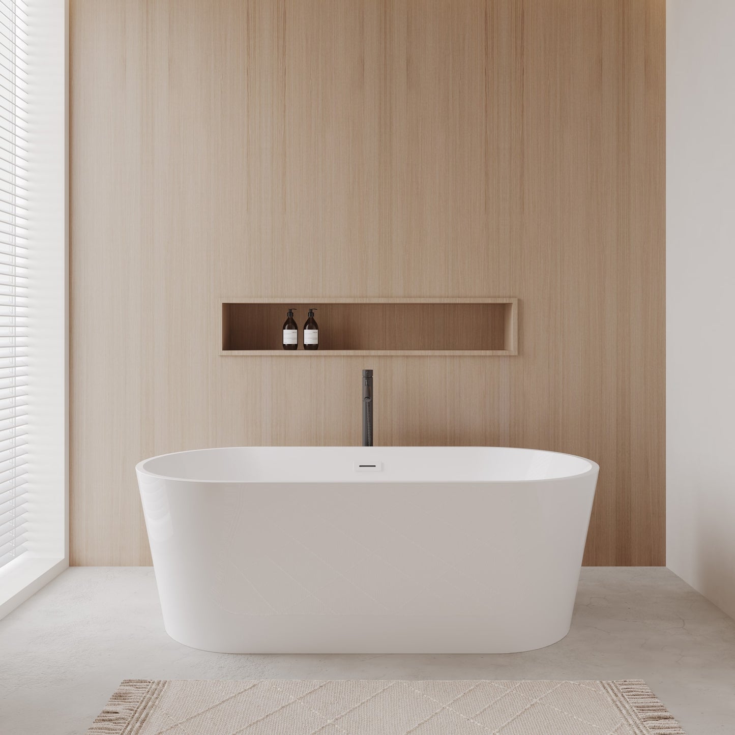 Carissa Freestanding Acrylic Bathtub With Faucet 67 inch