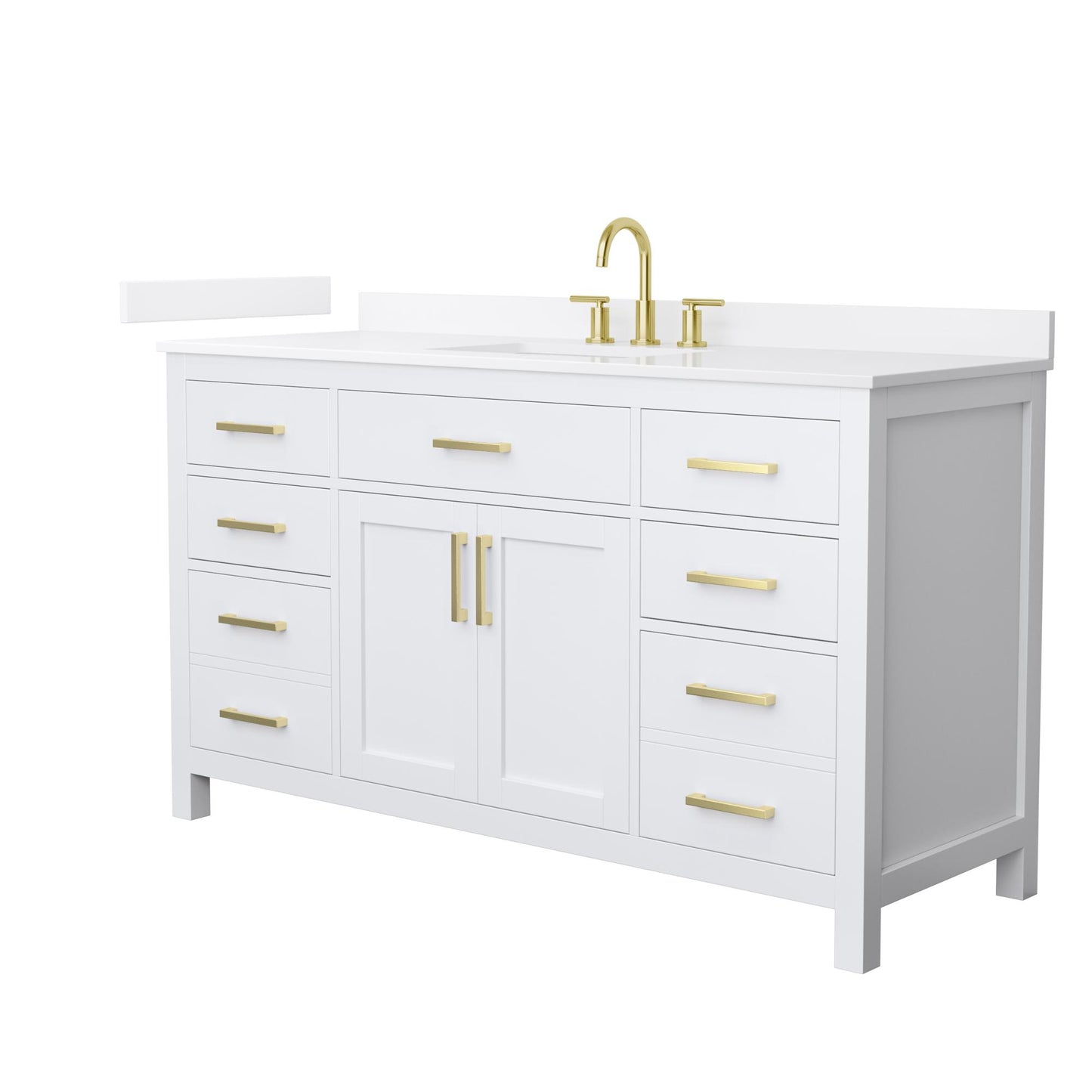 Beckett Bathroom Vanity with Countertop 60 inch Single Sink 3-hole Faucet Setup