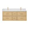 Custom image for Scandinavian Oak with Satin Bronze Trim / White Quartz / No Mirror