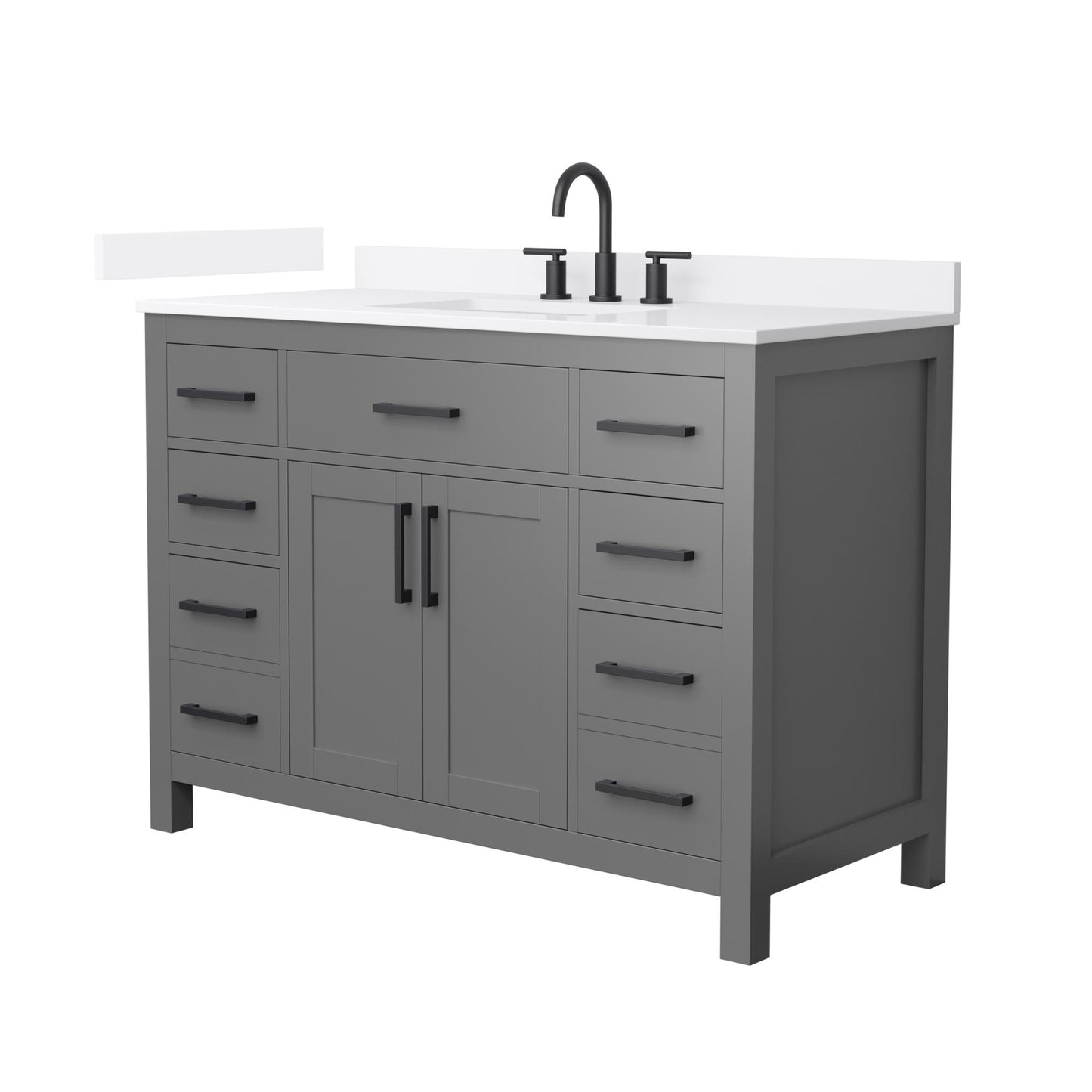 Beckett Bathroom Vanity with Countertop 48 inch Single Sink 3-hole Faucet Setup