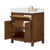Custom image for Dark Walnut with Brushed Gold Trim / Carrara Cultured Marble / No Mirror