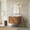 Custom image for Toasted Walnut with Satin Bronze Trim / White Quartz / No Mirror