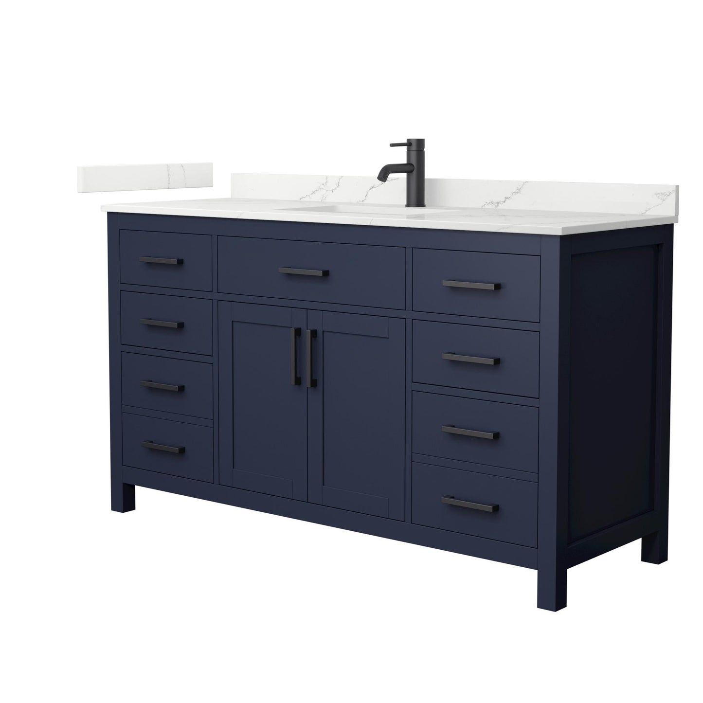 Beckett Bathroom Vanity with Countertop 60 inch Single Sink Single hole Faucet Setup