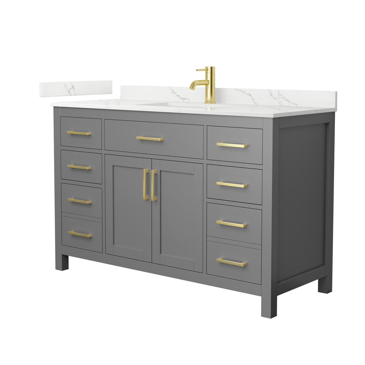 Beckett Bathroom Vanity with Countertop 54 inch Single Sink Single hole Faucet Setup