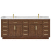 Custom image for Dark Oak with Brushed Gold Trim / Carrara Cultured Marble / No Mirror