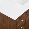 Custom image for Dark Walnut with Brushed Nickel Trim / White Cultured Marble / No Mirror