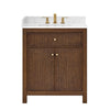 Custom image for Dark Walnut with Brushed Gold Trim / Carrara Cultured Marble / No Mirror