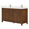 Custom image for Dark Walnut with Brushed Gold Trim / White Quartz / No Mirror