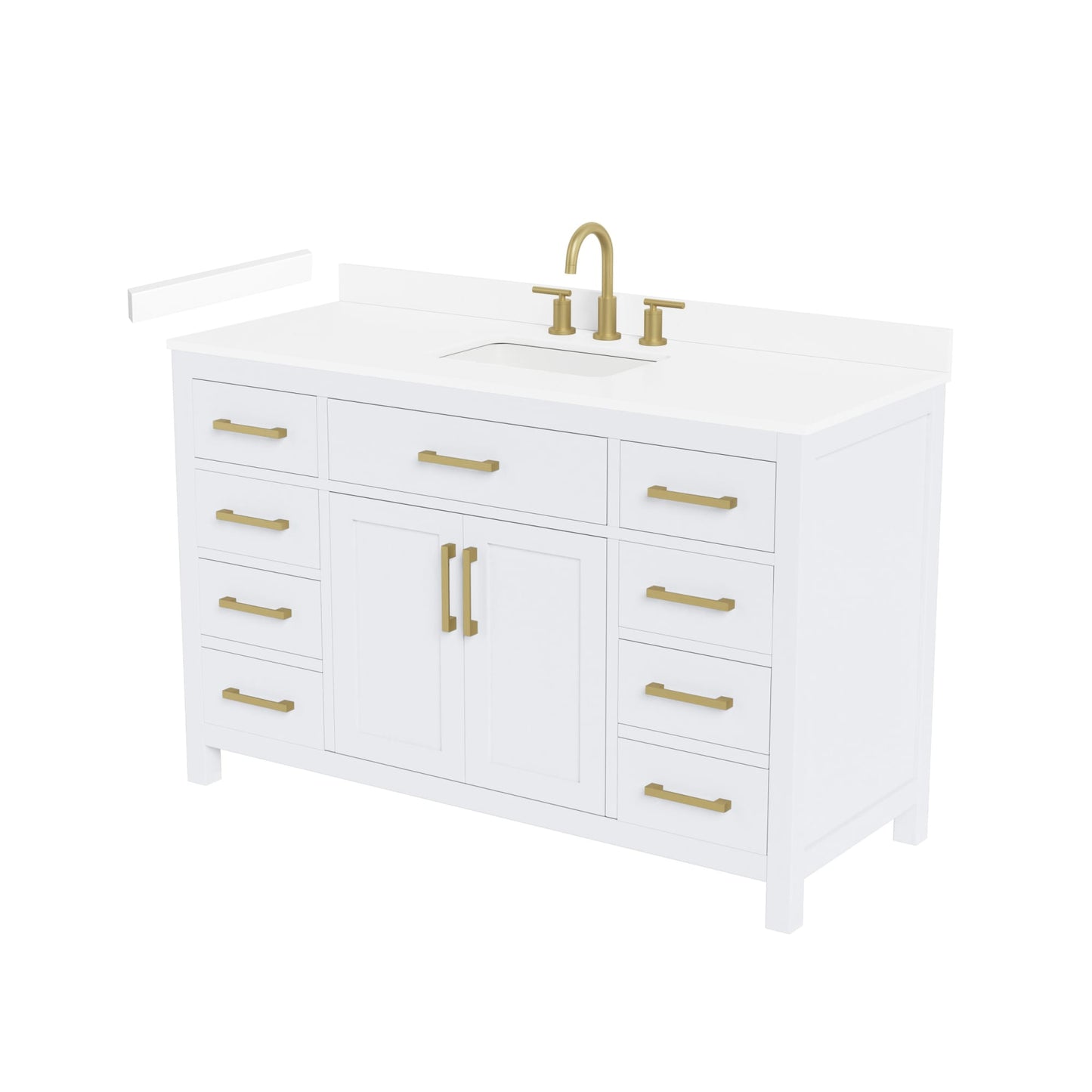 Beckett Bathroom Vanity with Countertop 54 inch Single Sink 3-hole Faucet Setup
