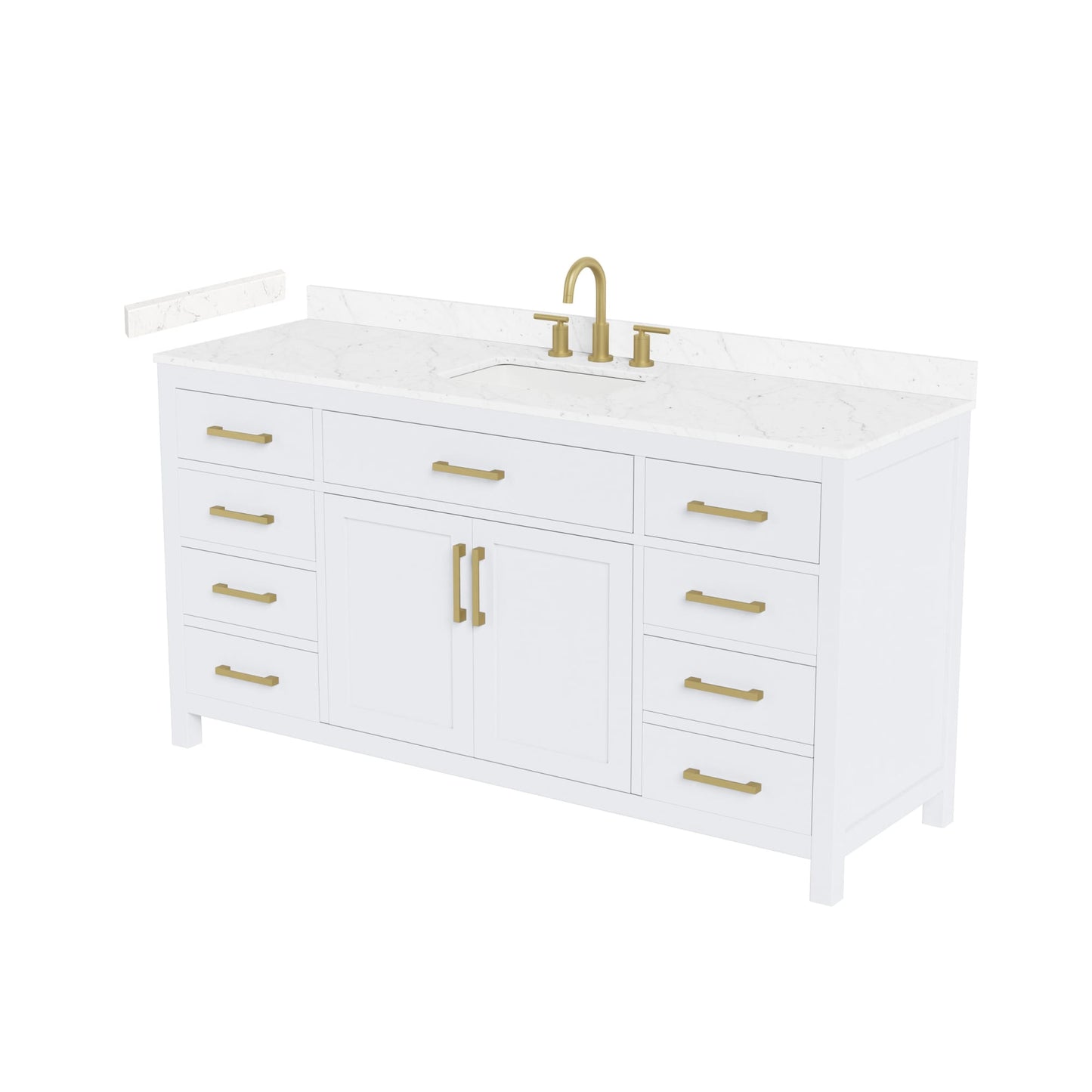 Beckett Bathroom Vanity with Countertop 66 inch Single Sink 3-hole Faucet Setup