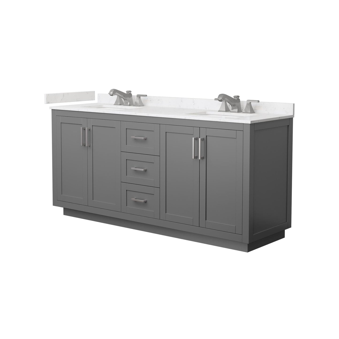 Miranda Bathroom Vanity with Countertop 72 inch Double Sink 3-hole Faucet Setup