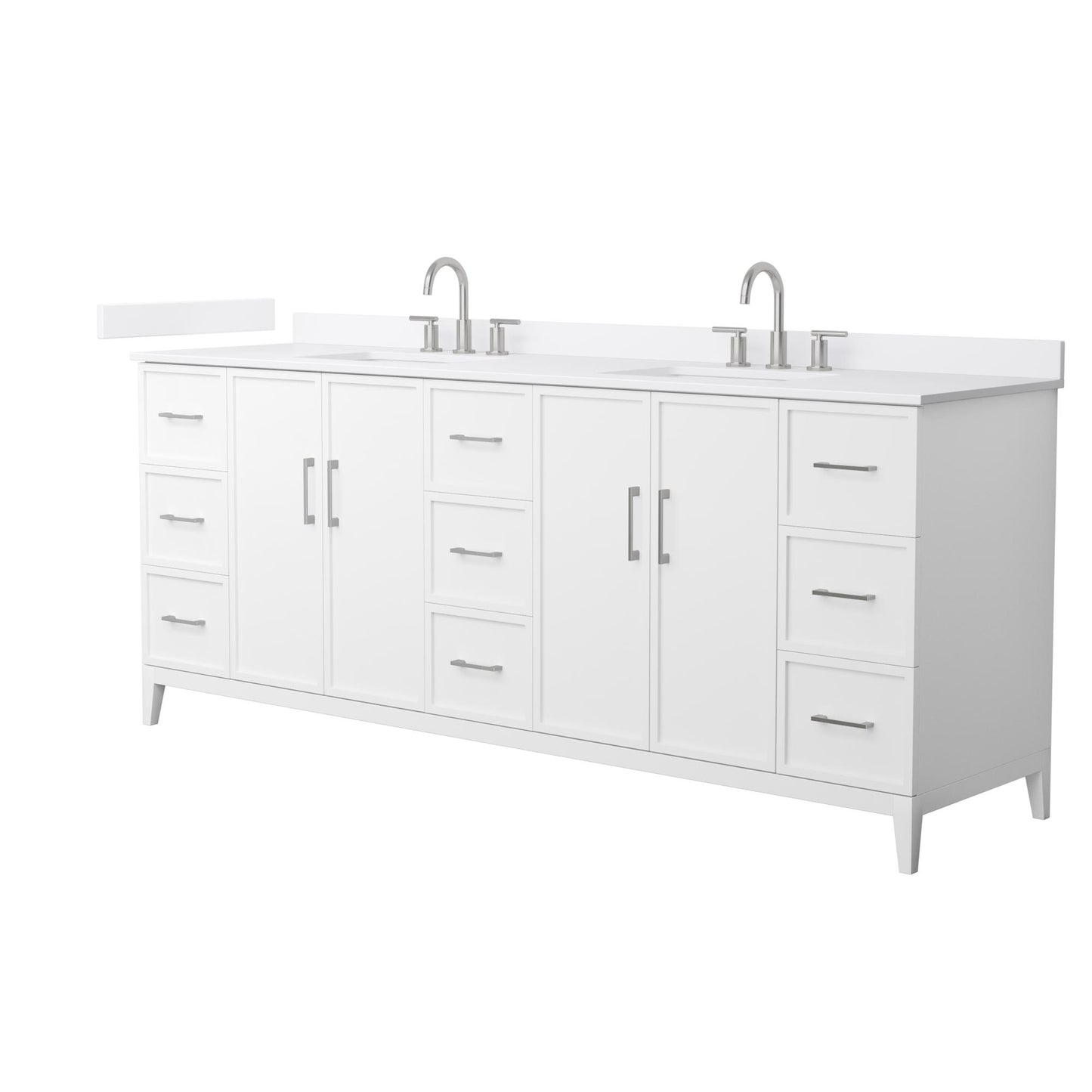 Elan Bathroom Vanity with Countertop 84 inch Double Sink 3-hole Faucet Setup