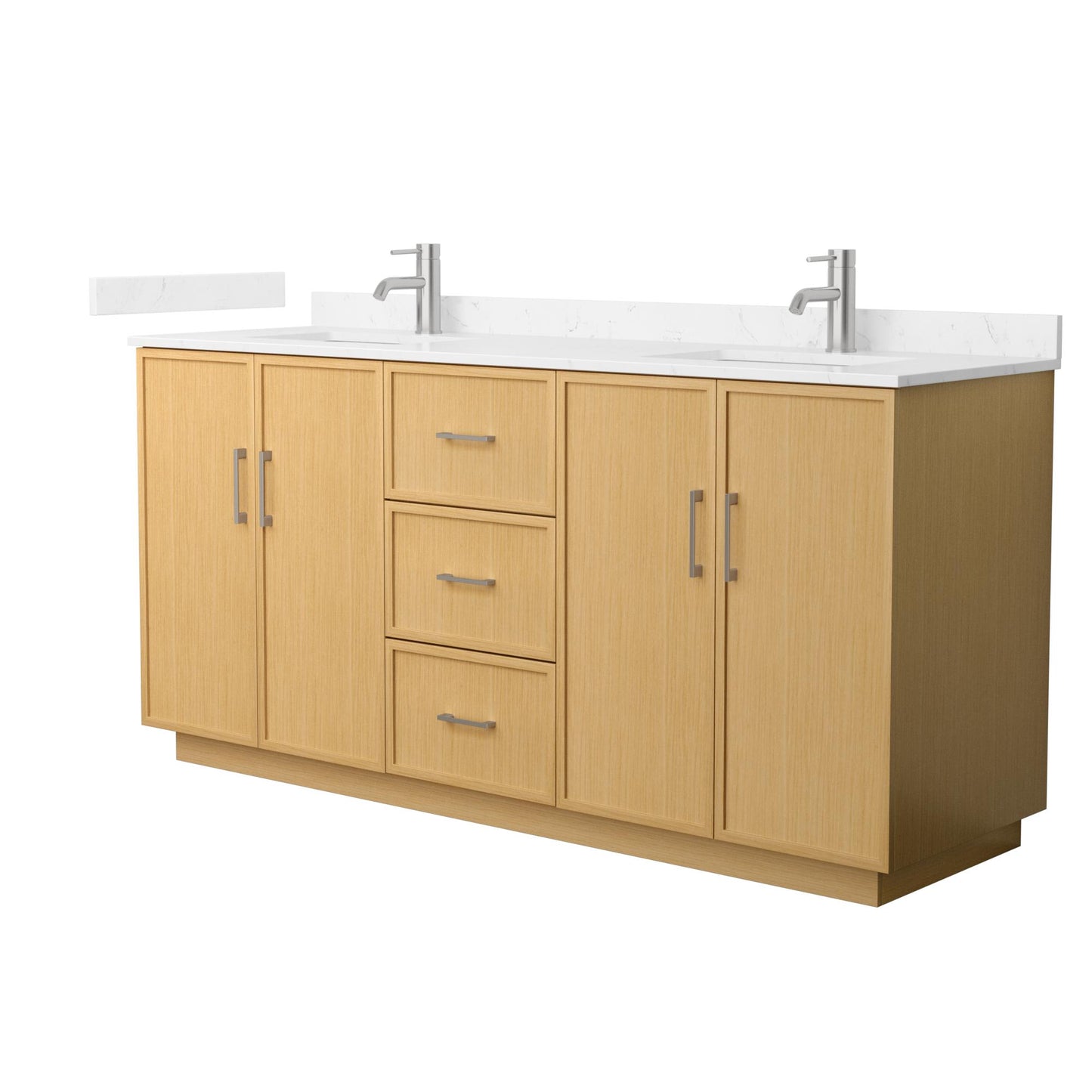 Elan TK Bathroom Vanity with Countertop 72 inch Double Sink Single hole Faucet Setup