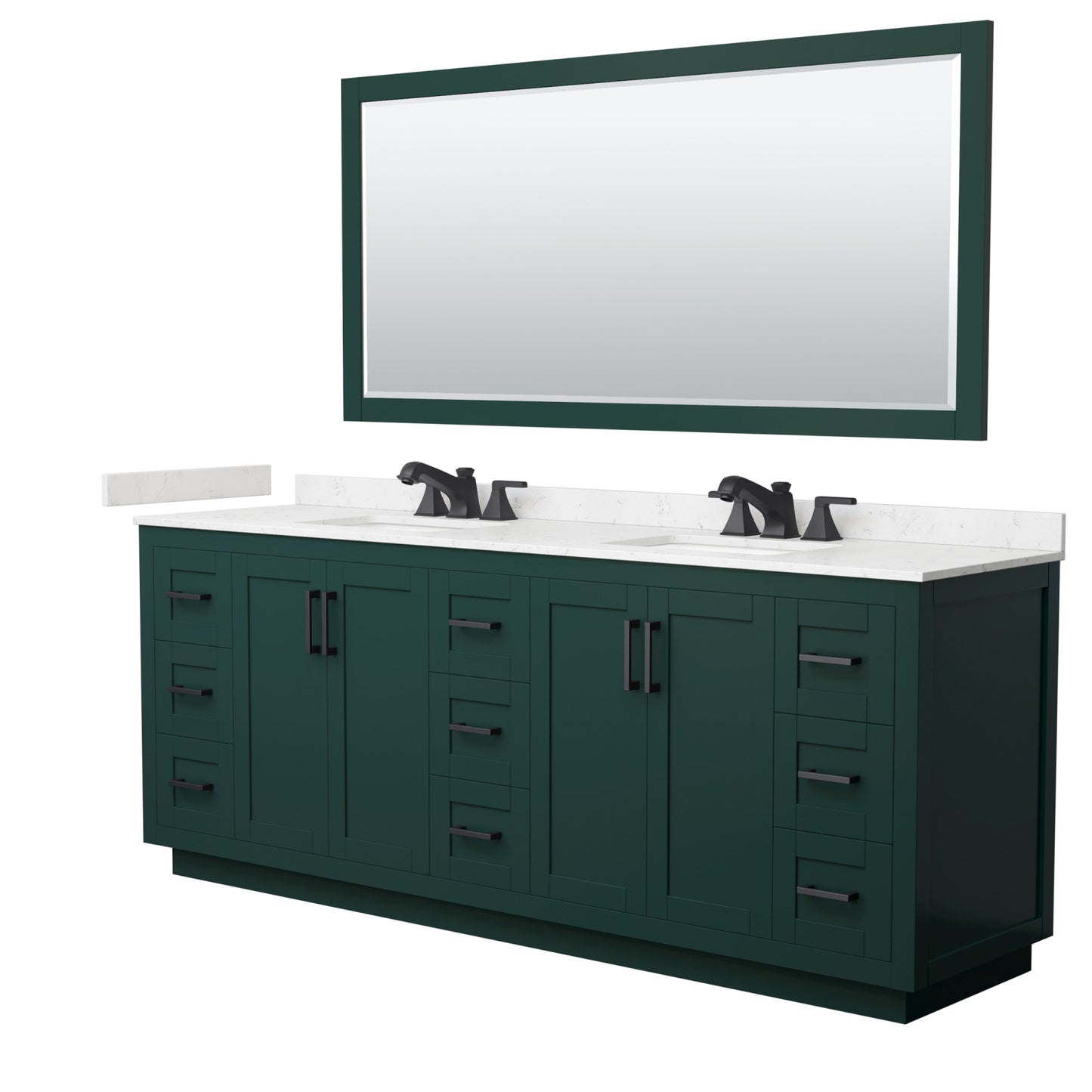 Miranda Bathroom Vanity with Countertop 84 inch Double Sink 3-hole Faucet Setup