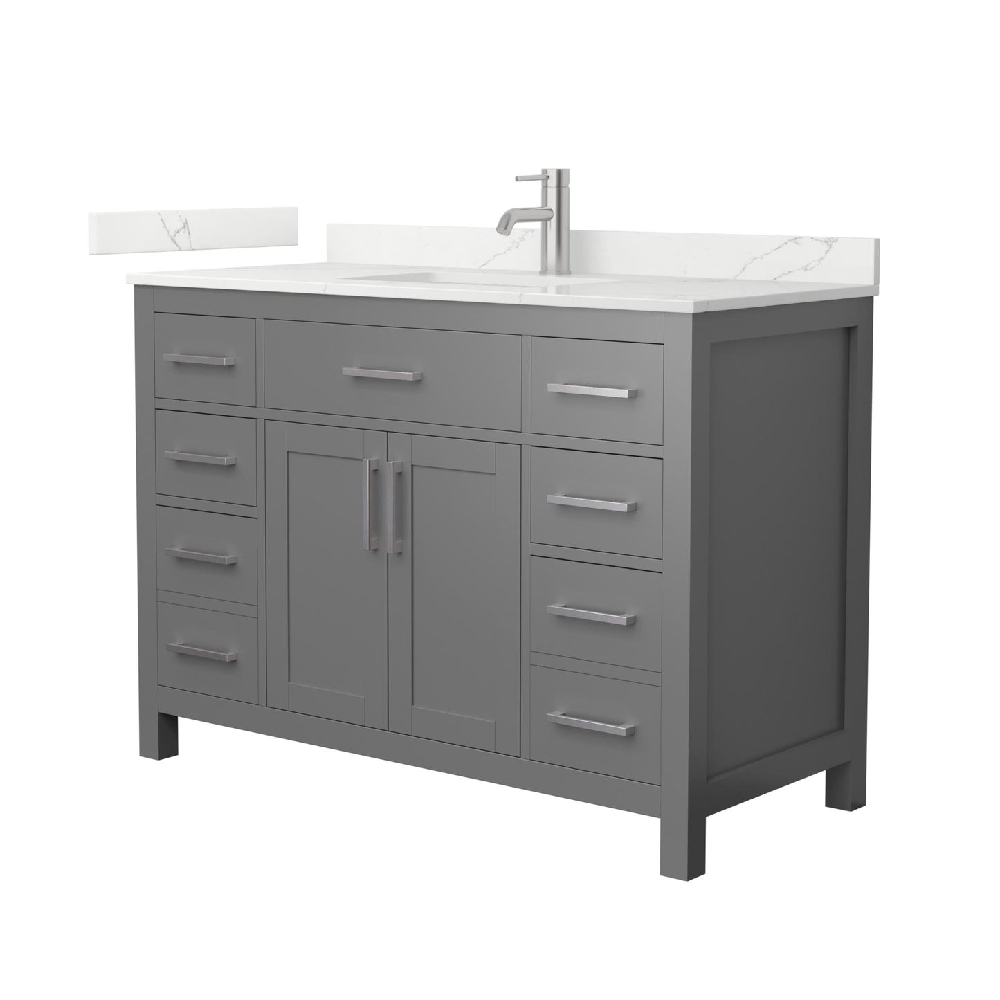 Beckett Bathroom Vanity with Countertop 48 inch Single Sink Single hole Faucet Setup