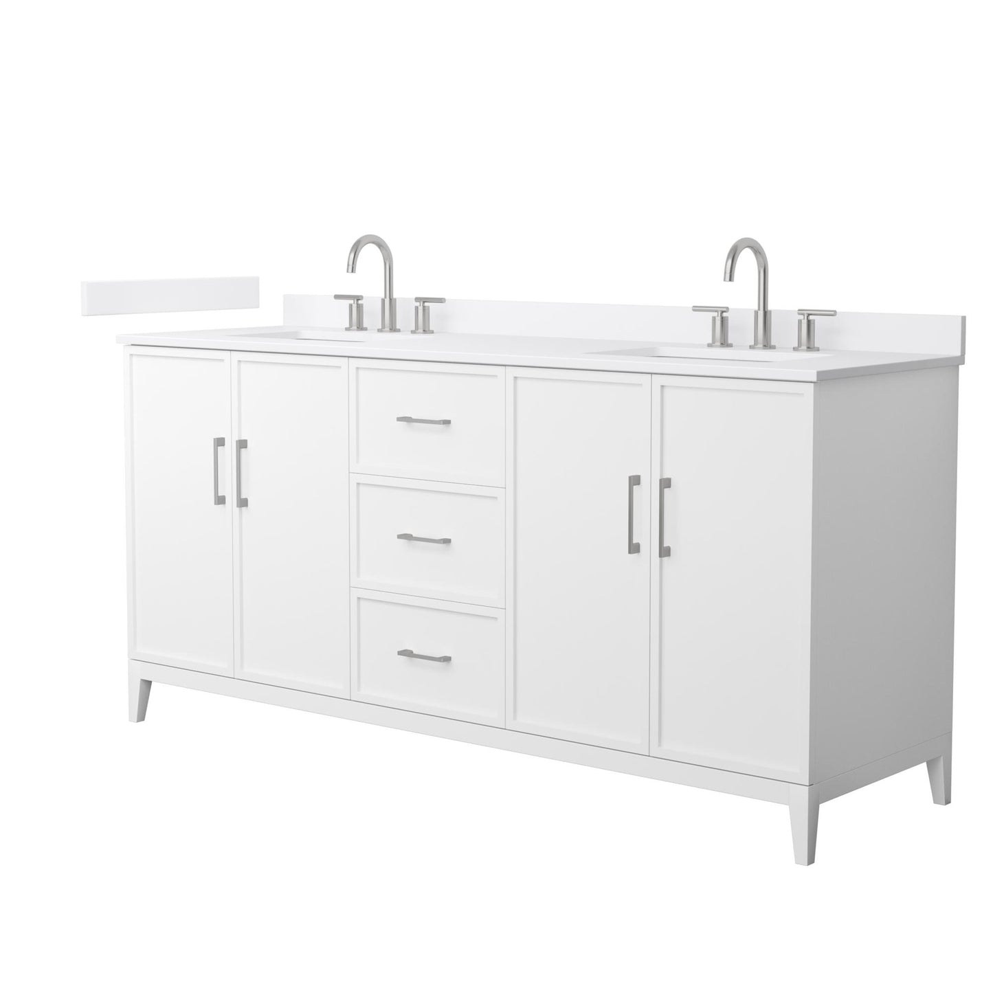 Elan Bathroom Vanity with Countertop 72 inch Double Sink 3-hole Faucet Setup