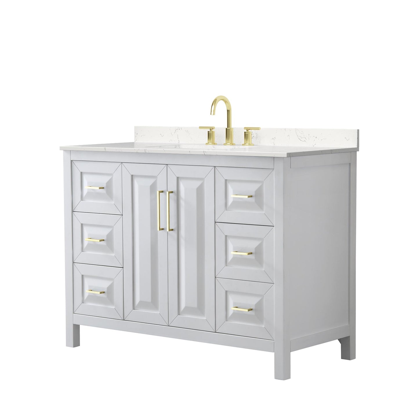 Daria Bathroom Vanity with Countertop 48 inch Single Sink 3-hole Faucet Setup