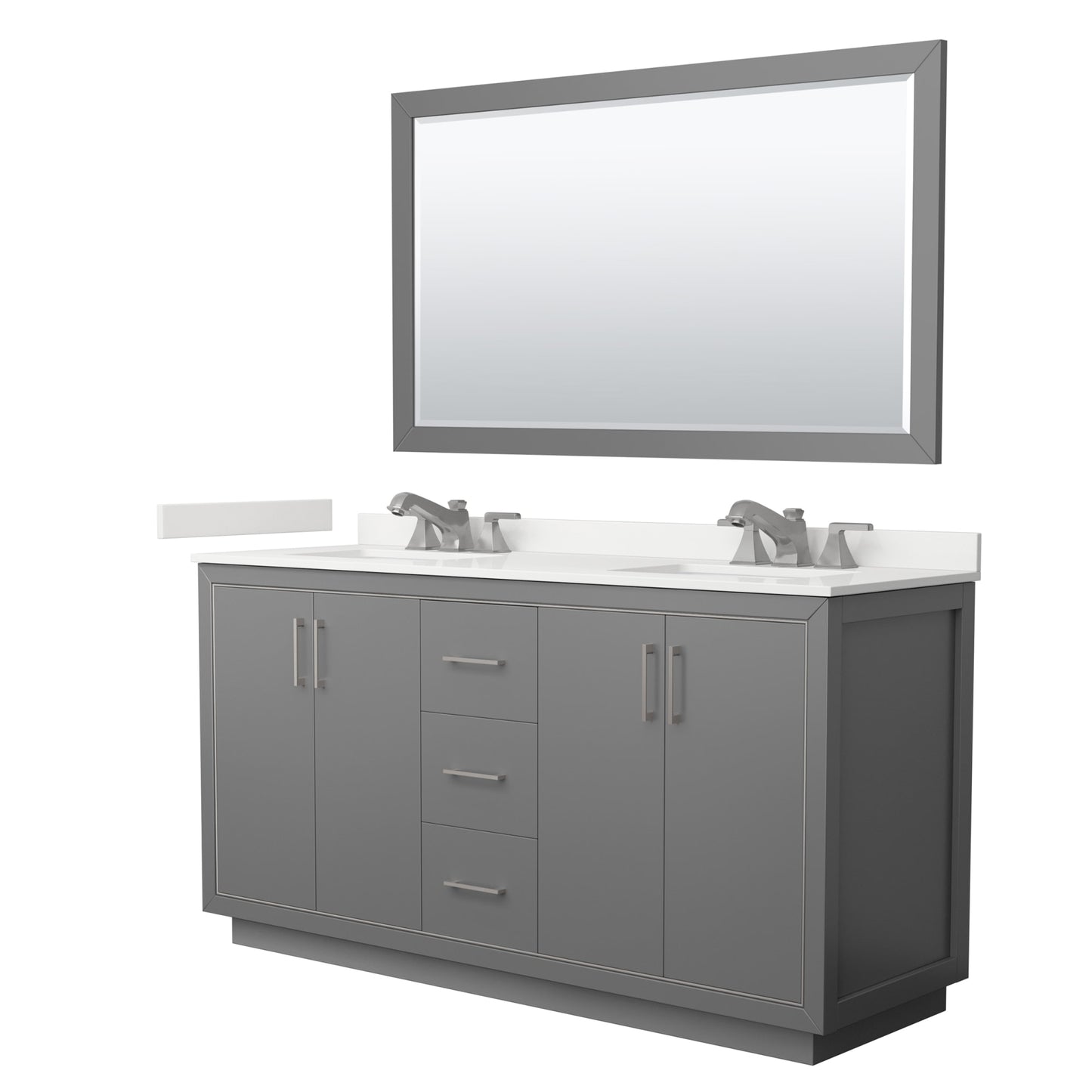 Icon Bathroom Vanity with Countertop 66 inch Double Sink 3-hole Faucet Setup