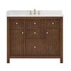 Custom image for Dark Walnut with Brushed Nickel Trim / Giotto Quartz / No Mirror