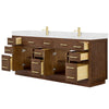 Custom image for Dark Oak with Brushed Gold Trim / Carrara Cultured Marble / No Mirror