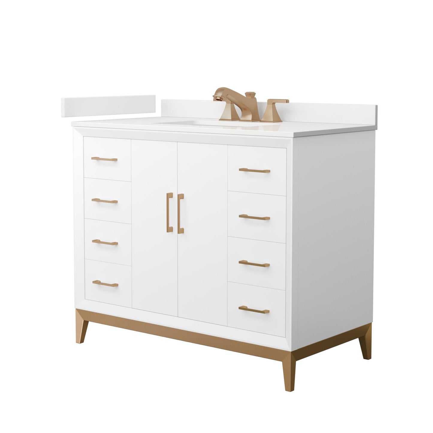 Amici Bathroom Vanity with Countertop 42 inch Single Sink 3-hole Faucet Setup